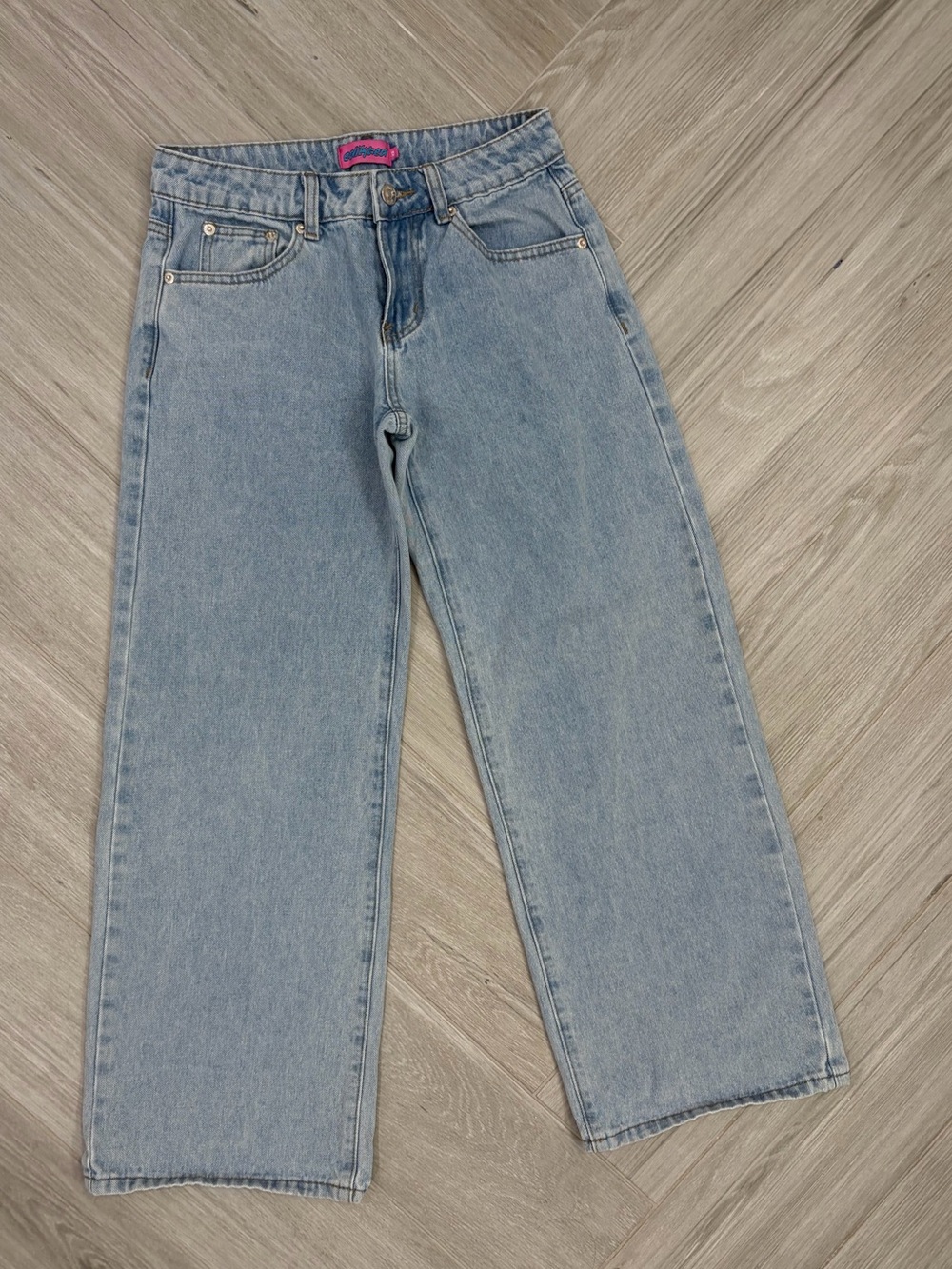 Edikted High-Rise Wide Leg Denim Jeans Light Blue XS
